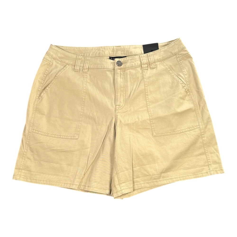 Lane Bryant Women's Khaki Utility‎ Shorts Size 14 High Rise Cargo Pockets